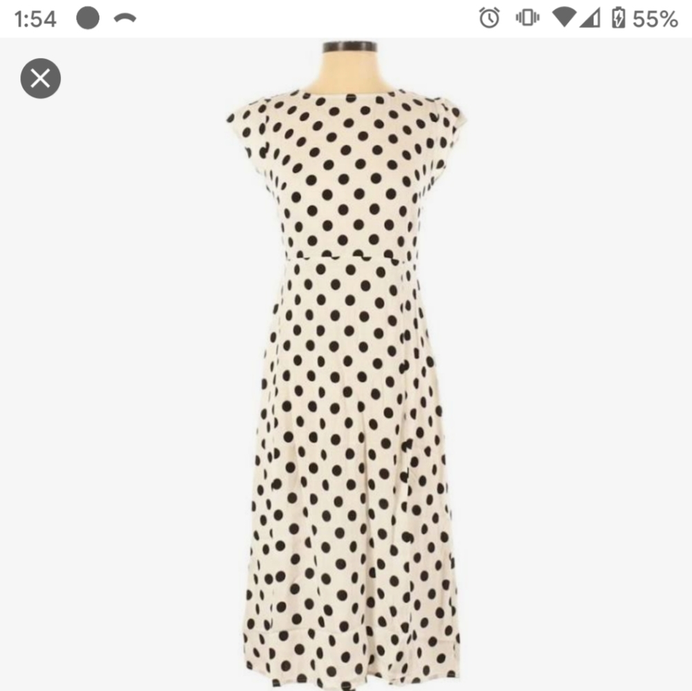 Loft polka dot midi dress